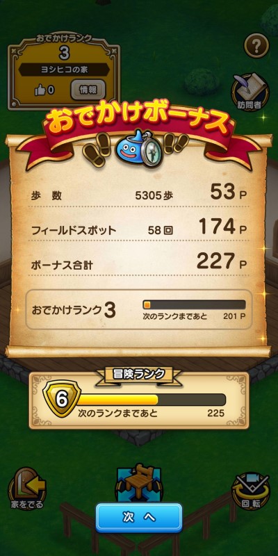 ドラクエウォークのおでかけランク